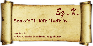 Szakál Kálmán névjegykártya