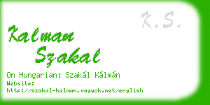 kalman szakal business card