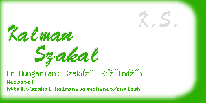 kalman szakal business card